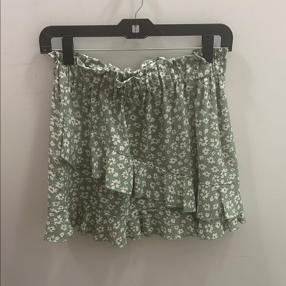 Floral Green Skirt
